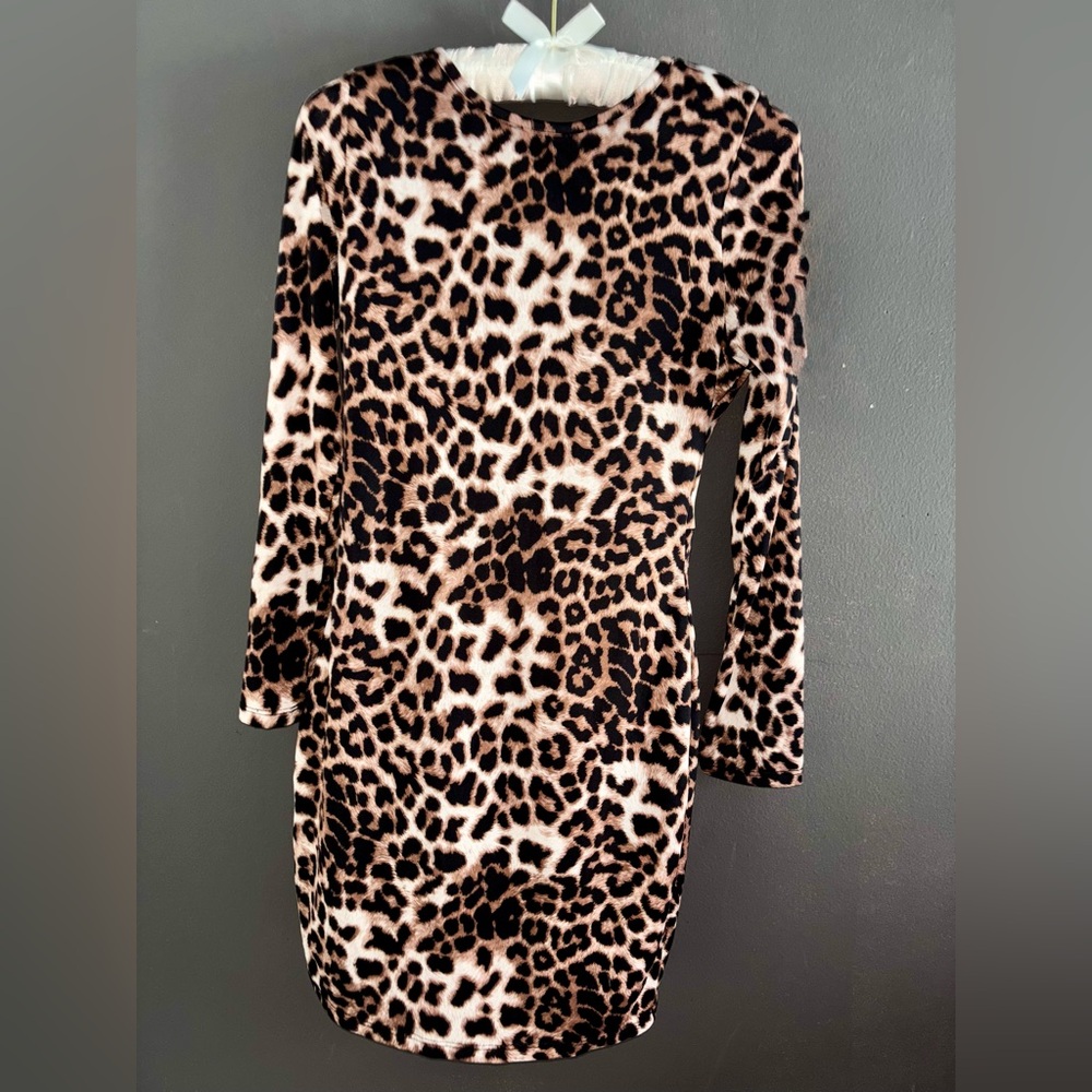 Love J Leopard Print Backless Dress